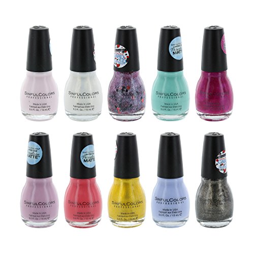 Sinful Colors Finger Nail Polish Color Lacquer Set 10-Piece Collection (Shine)