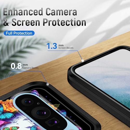 JHYYTUJTYP for Google Pixel 10/10 Pro 6.3 inch 2025 Case,[Military Grade Drop Tested] Heavy-Duty Tough Rugged Shockproof Protective Case,Floral Butterfly Skull - image 6