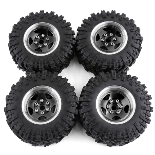 Jante en métal anti-déjantage beadlock 1.9 et pneu 98 mm pour RC 1/10