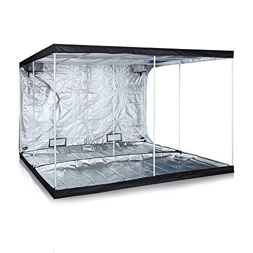 Primegarden Hydroponic 600D High Reflective Mylar Water-Resistant Grow Tent Dark Room W/Removable Floor Tray For Indoor Plant Growing (120"X120"X80") #TOP22