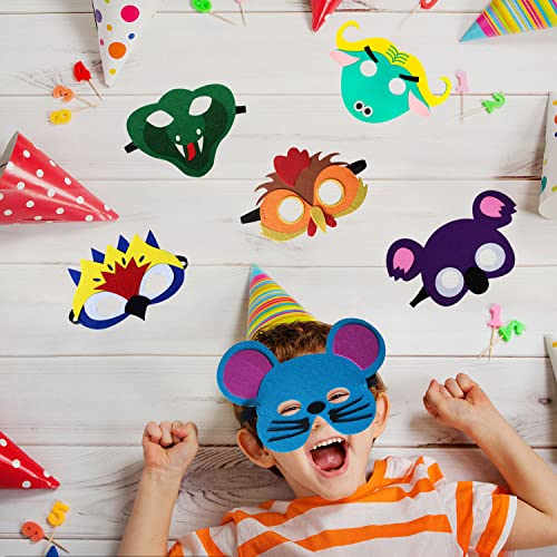 Sszs 24 Packs Animal Felt Masks For Kids Party Favors, Jungle Safari Theme Party Supplies With 24 Different Types Animal Birthday Party Decorations Animal Costumes For Kids #TOP4