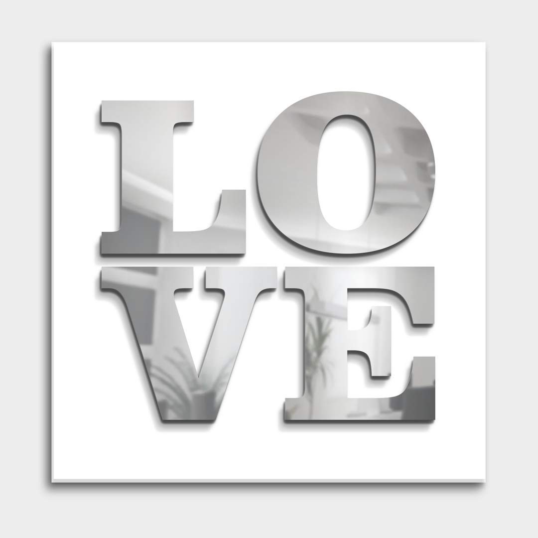 Amazon｜4ArtWorks - Love 3D ウォールアート - 赤またはミラー光沢