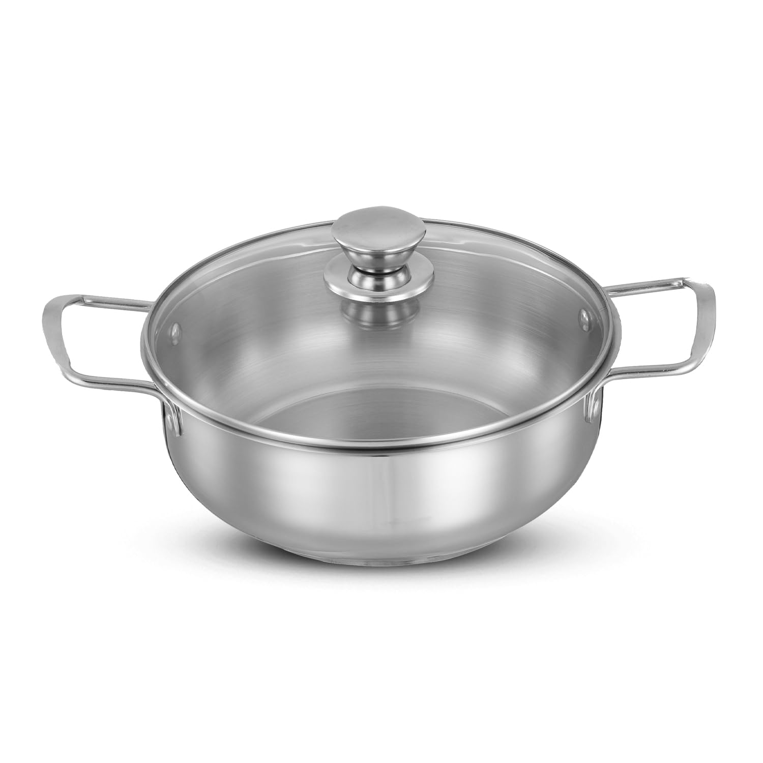 Amazon Brand Solimo - Stainless Steel Induction Bottom Kadhai with Glass Lid 22 Cm-image-44