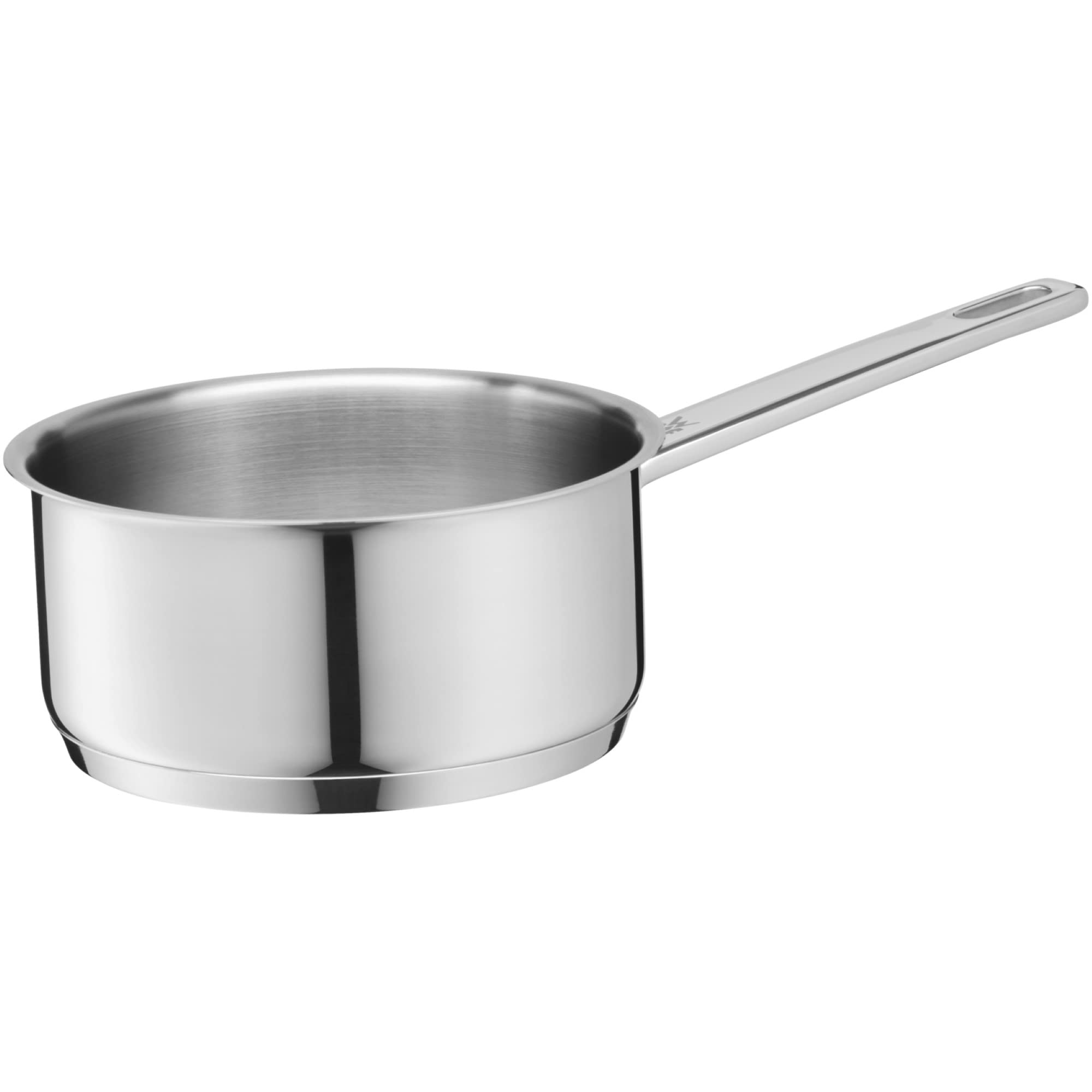 WMF Compact Cuisine - Set di pentole a induzione, 5 pezzi, con coperchio in vetro, in acciaio inox Cromargan lucidato, non rivestito, scala interna