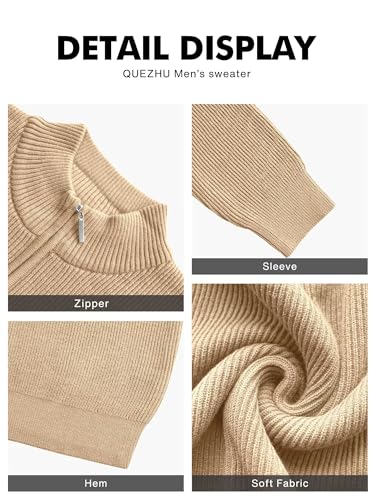 Pull homme en tricoté quart zip QUEZHU chaud pour l'hiver