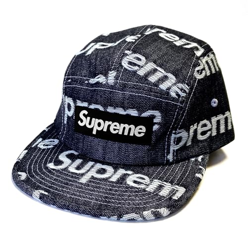 [シュプリーム] メンズ ジャカードロゴデニムキャンプキャップ Jacquard Logos Denim Camp Cap FW25H116 (リジッドインディゴ) [並行輸入品]