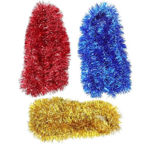 Happyyami 3pezzi Ghirlanda Glitterata Colorata Lametta Decorazioni per Feste Matrimoni e Compleanni Strisce Scintillanti per Fondali e Ambienti Festivi