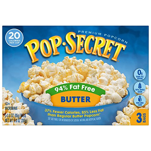 Pop Secret Popcorn, 94% Fat Free Butter, 3 Ounce Microwave Bags, 3 Count Box