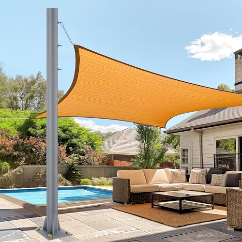 Weyderk Shade Sail Poles, 10 Feet Outdoor Sun Shade Poles, 3