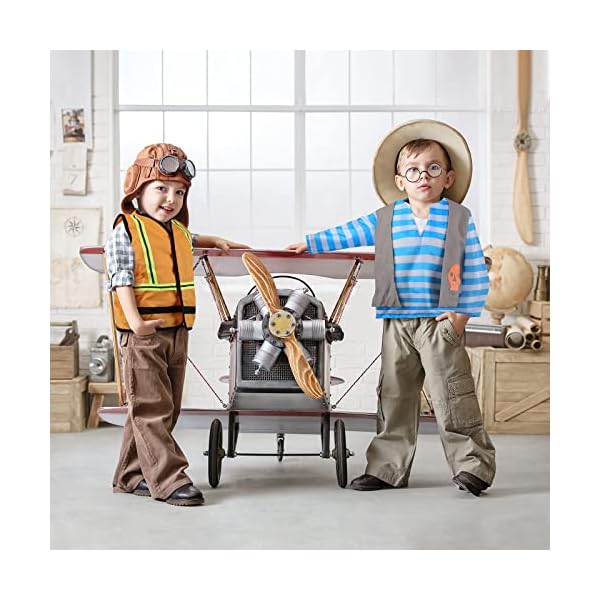 Jeowoqao boy's dress up costumes set, role play set 11-pcs trunk pirate, chef, construction worker, policeman costume fit kids girls age from 3-6 - image 9