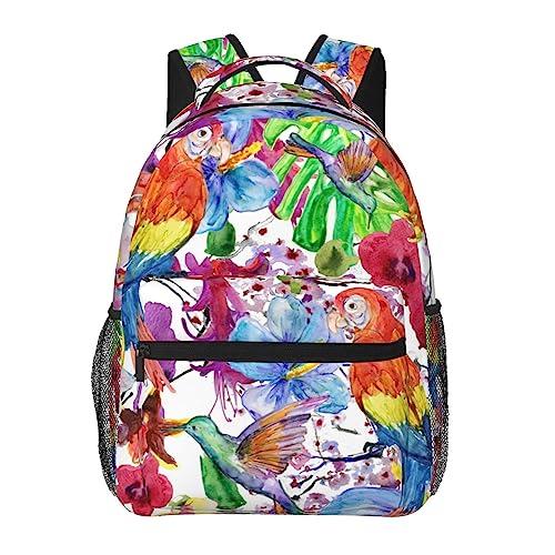 Sac à dos pour ordinateur portable colibri perroquets bagage multicolore