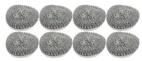 Image of Wire Stainless Steel Sponge Metal Brush - Pack of 8 - Metal Wool Scrubbing Pads for Dish Cleaning Scrabbers for Pot