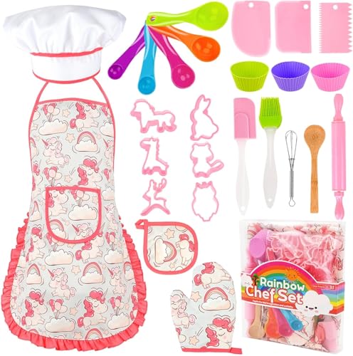 Reviews de Juego de pastelitos disponible en línea para comprar. 49 Juego de Cocina y Horneado para Niñas, 26 PCS Traje de Chef, con Delantales para niñas, Gorro de Cocinero, Guantes, Regalo Ideal de cumpleaños y Navidad, Regalo para Navidad y...