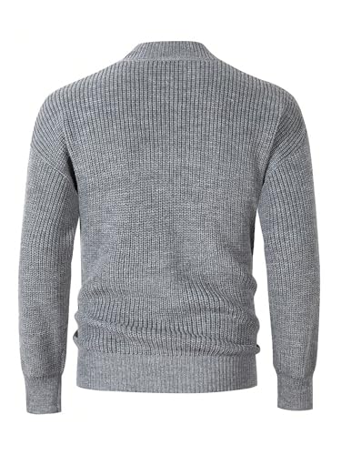 Floerns Men's Stand Collar Drop Shoulder Sweater Winter Long Sleeve Knitted Pullover2