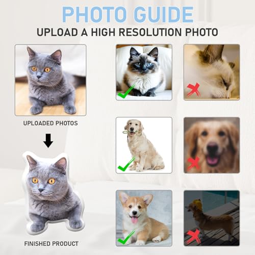 Personalisiertes Haustier- und Charakter-Kissen – 10/20/30/50/75 cm – Bedrucken – Lustiges Fotogeschenk für Freund