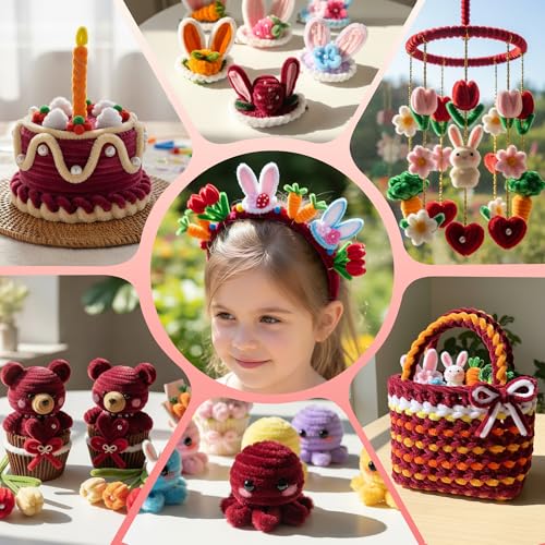 Image of Caydo 200 Pieces Wine Red Pipe Cleaners for Flowers, Chenille Stems Bulk