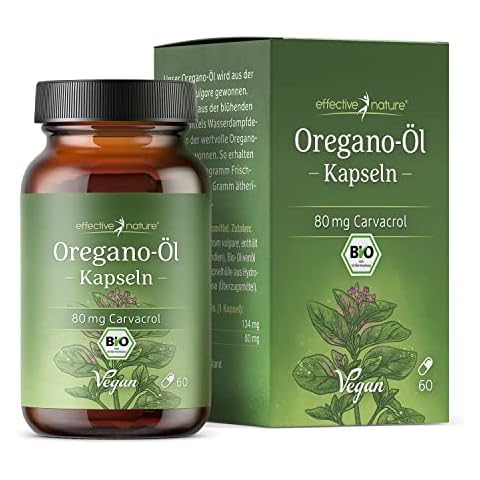 Oregano Öl - 60 vegane Kapseln - Bio-Qualität - 80 mg Carvacrol - Hohe Bioverfügbarkeit Cover