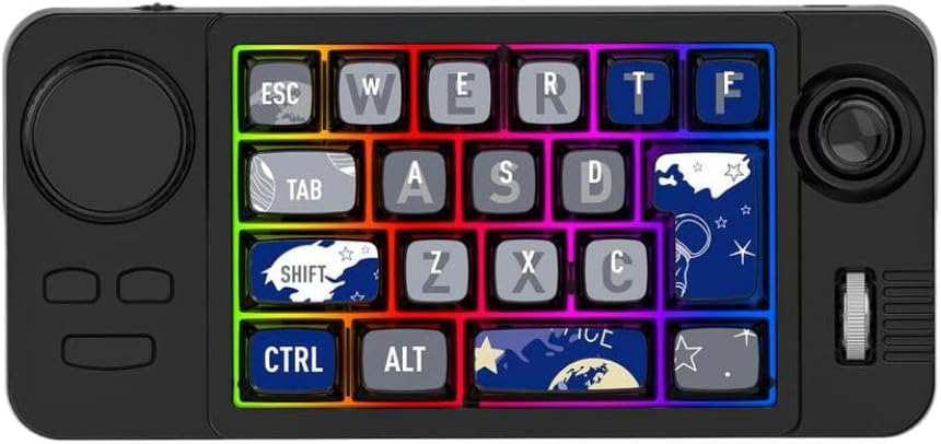 Wireless Mechanical Keyboard with Volume Scroll Joystick Backlit Wired Programmer Gaming Keypad Compatible with 5420(White)