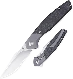 Kizer Grazioso Pocket Knife Titanium& Carbon Fiber Folding Knife, 20CV Steel EDC Knife, Flipper Knife with Pocket Clip Ideal Gift for Men Women Survival Hunting Camping Ki4572A1 - Kizer