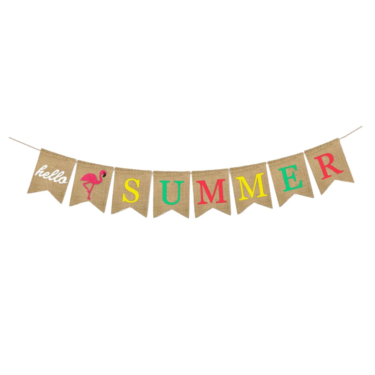 Abaodam 6 Piezas Decoración Hola Banderines De Verano Empavesado En Forma De Cola De Golondrina Pancarta De Arpillera De Verano Hola Verano Tirar De La Hawai Girasol
