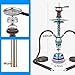Hookah Set with Everything - GRENAOH 23'' Premium Hookah Shisha Set 2 Hoses with Hookah Charcoal Holder Heat Management Device and Big Hookah Bowl and Hard Case carry Bag (multicolor)
