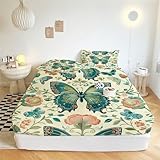 Photo Gallery xcqhzyq lenzuolo con angoli matrimoniale farfalle disegnate a mano biancheria da letto 180x200 cm morbido accogliente coprimaterasso, lenzuolo con angoli elasticizzati per letto a molle, con 2 federe Photo Gallery xcqhzyq lenzuolo con angoli matrimoniale farfalle disegnate a mano biancheria da letto 180x200 cm morbido accogliente coprimaterasso, lenzuolo con angoli elasticizzati per letto a molle, con 2 federe