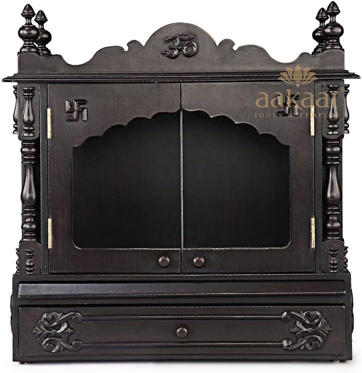 KRISHA KRAFTS Temples - Premium Handcrafted Wooden Temple Puja Mandir with Doors