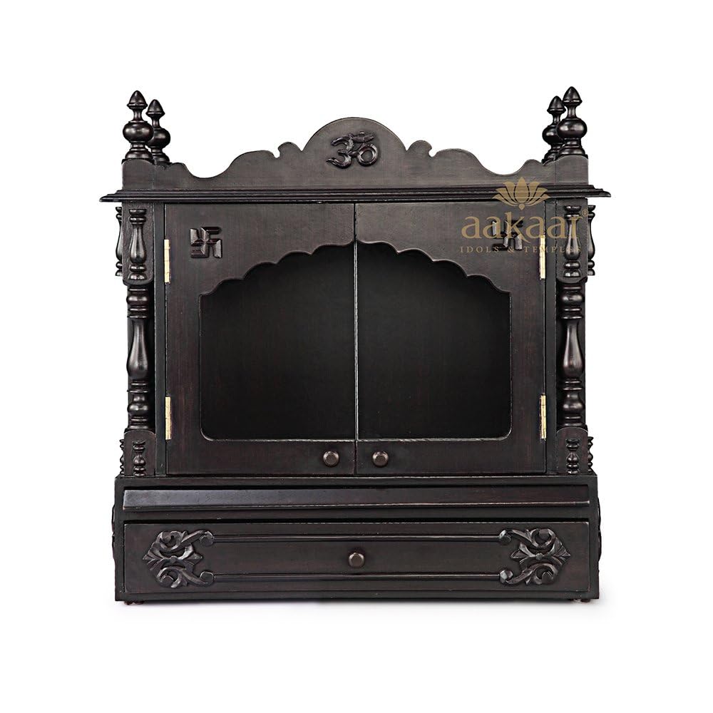 KRISHA KRAFTS Temples - Premium Handcrafted Wooden Temple Puja Mandir with Doors