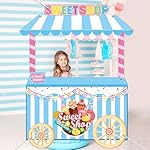 Sweet Shop Shaped Photo Prop Candy Theme Birthday Party Decor 60 x 48inch Fabric Sweet Photo Booth Frame Hanging Backdrop Banner Candy Shop Background Girl's Candy Party Favor Party Supplies - Image 4