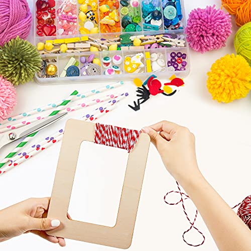 6 Pieces Wooden Picture Frames Unfinished Natural Wood Frame Diy Picture Frame Christmas Photo Frames Blank Wooden Frame Table Top Display Wall Mount Kids Adults Craft, 6.7 X 8.7 Inch #TOP4