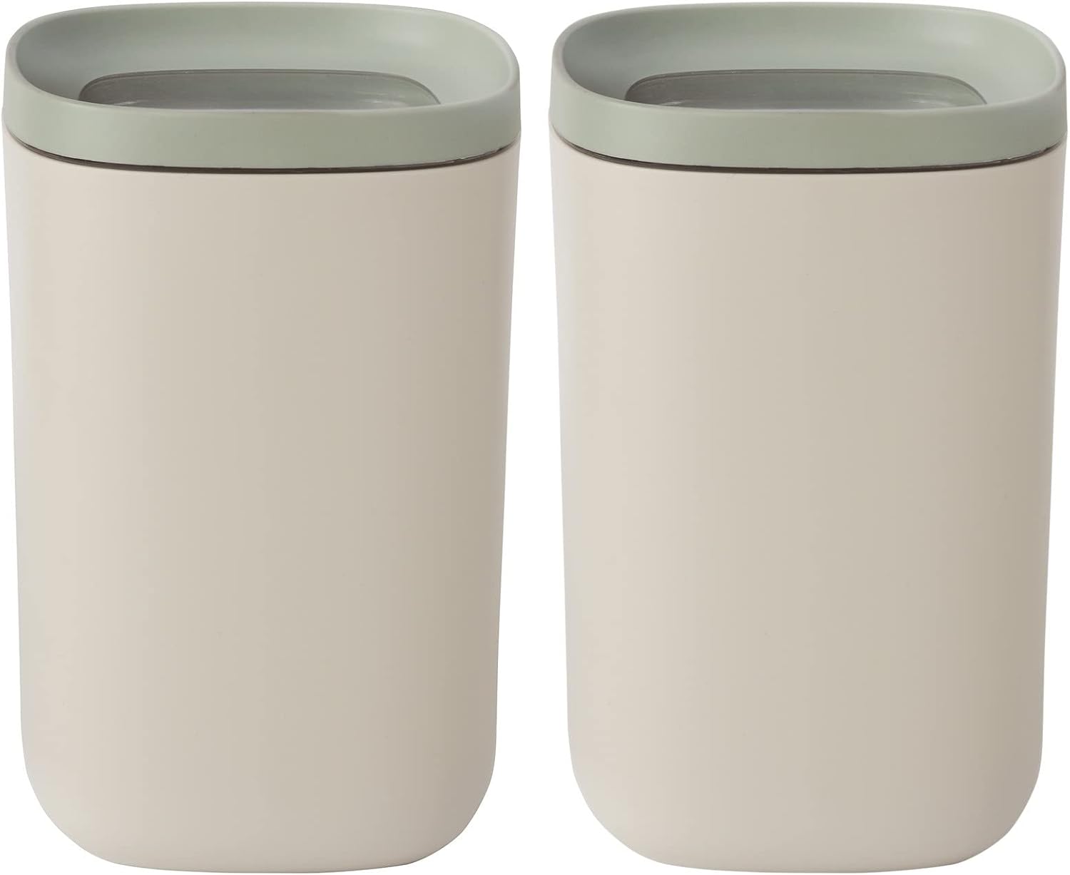 Berghoff Balance 2Pc Large Food Containers 4.3" x 4.3" x 6.7", 1.4qt., Square, Recycled Material, Large Opening, Stackable, Airtight Seal, Keep Foods Fresh
