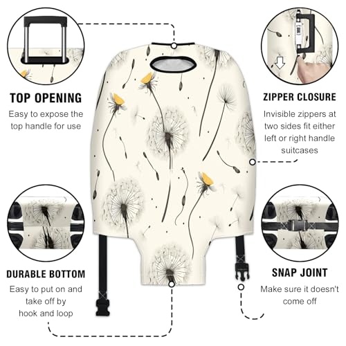 Dandelion Luggage Cover Suitcase Protector Travel Luggage Cover Carry on Luggage Cover Washable Baggage Covers for Suitcase Fit 30-32 Inch Luggage3