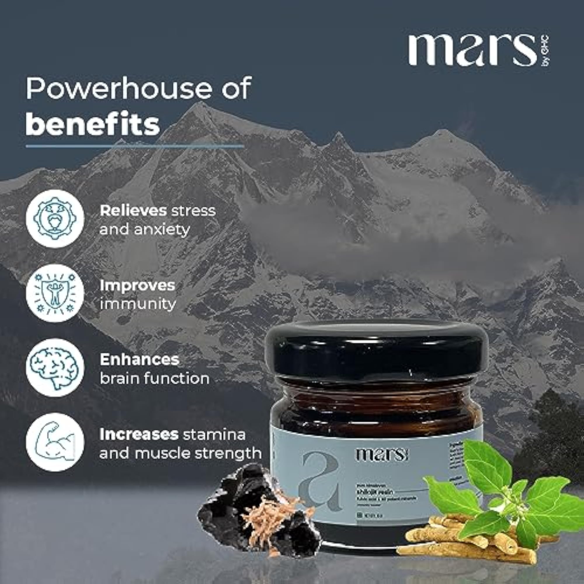 mars by GHC Pure Himalayan Shilajit Resin, 15G