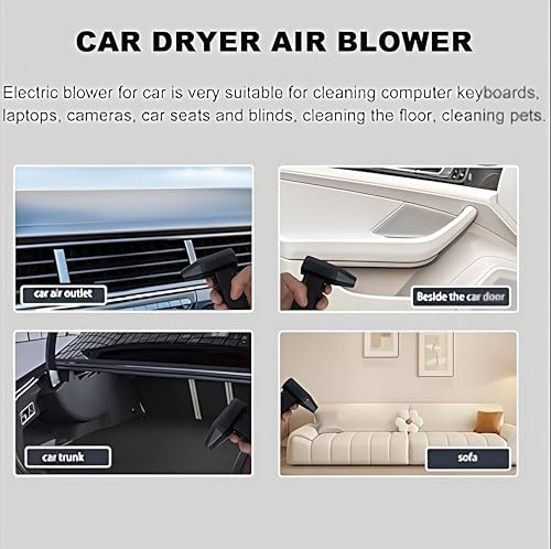 Image of Handheld Electric Portable Air Blower,Turbo Jet Blower Cordless 48V,Handheld High Powerful Blow Brushless Motor for Extra runtime,Multipurpose Car,Home Corner, Road Cleaning (Black)