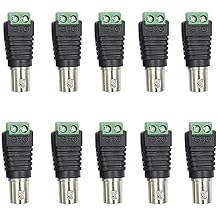 Female Jack to AV 2 Screw Terminal Connector for Coaxial CAT 5 to CCTV BNC Camera Video Balun Adapter Green - 10 Pcs