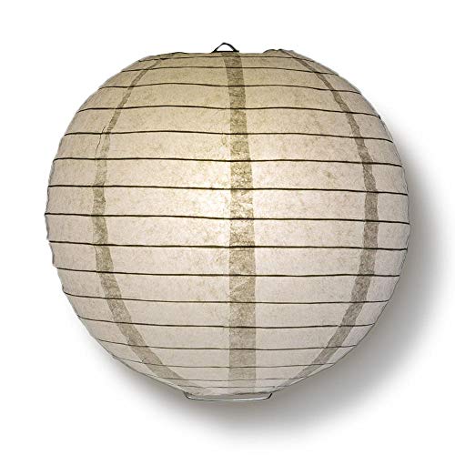 Image of Quasimoon PaperLanternStore Decorative Paper Lantern - (10-Pack, 4-Inch, Gray /Grey, Even Ribbing) Round Paper Lanterns - Ideal Wedding and Party Decor or Home Accent, Lighting Optional