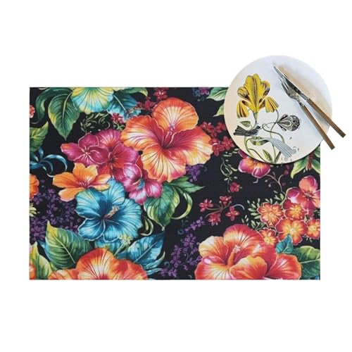 Sets de table antidérapants en vinyle lavable pour table de cuisine
