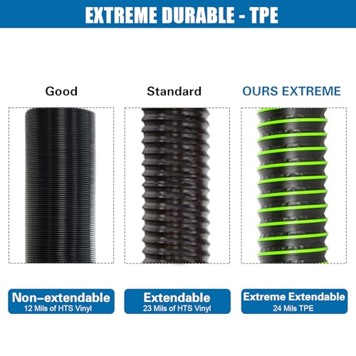 Image of 15FT RV Sewer Hose with Bayonet Fittings and 4-in-1 Adapter Elbow | EXTREME Heavy Duty 24 Mil, TPE Material, Abrasion Resistance and Crush Protection