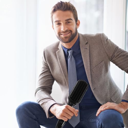 Peine alisador para barba con ajustes de temperatura, elemento calefactor PTC de calentamiento rápido, herramienta para alisar cabello y barba, diseño resistente al calor con dientes estrechos de alta densidad miniatura 7