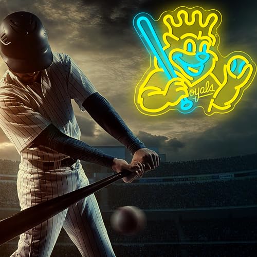 Image of Baseball Neon Sign for Wall Decor Baseball Team Dimmable Led Neon Sign for Man Cave Bedroom Sport Club Garage Party Bedroom Dorm Birthday Gift for Fans Size 12.5 * 14 In(ZYLD302)