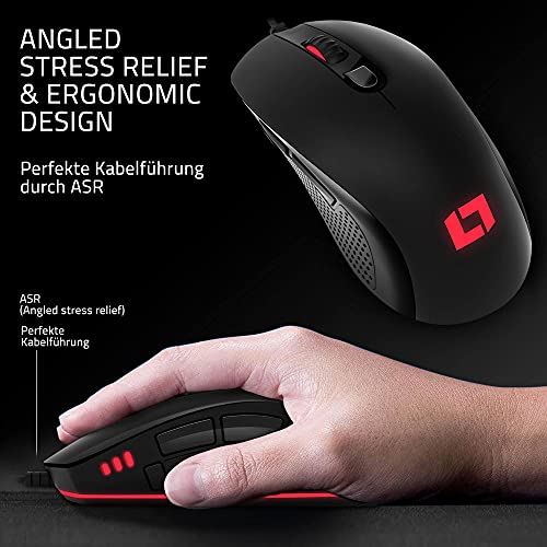 Kabellose Gaming Maus Lioncast LM60 mit Kabel und RGB Beleuchtung