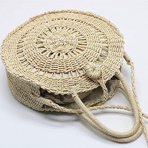 Image of Teeya Straw Crossbody Bag Women Weave Shoulder Bag Round Summer Beach Purse and Handbags