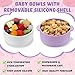 Domensi 4 Sets Kids Porcelain Bowls with Removable Silicone Sleeve 2-in-1 Porcelain Toddler Bowls Microwave Dishwasher Safe Cereal Snack Soup Dishes for Baby Children Feeding Supplies (Macaron Colors)