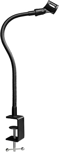 Soporte de micrófono de cuello de cisne flexible de 19 pulgadas con abrazadera de escritorio resistente para podcast, reuniones, conferencias,