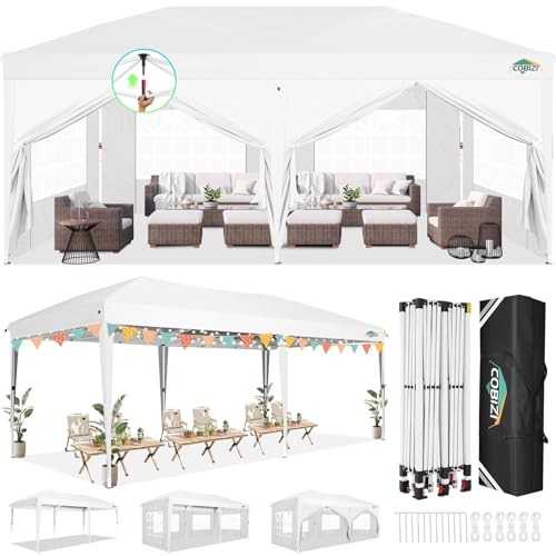 COBIZI 10x20 FT Pop up Canopy Tent with Sidewalls, Party...