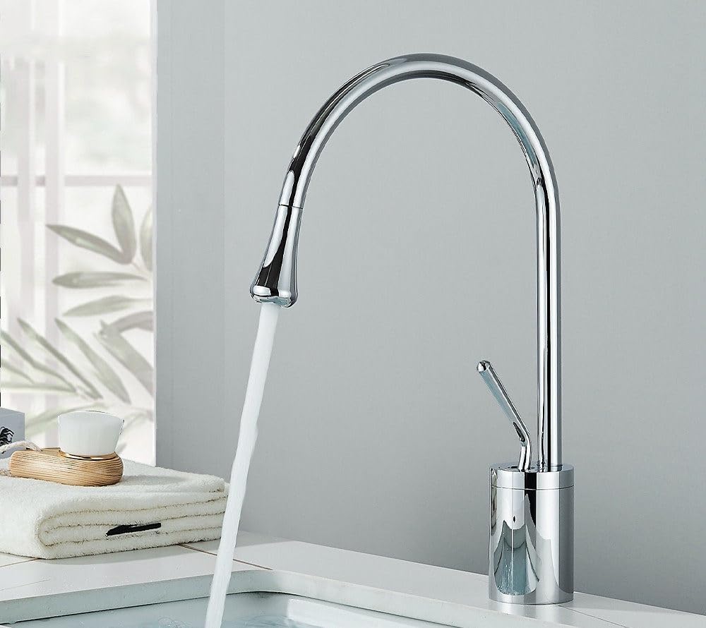 Modern Brushed Gold and Black Deck Mounted Basin Faucet - Sink Tap Mixer with Brass Cold Water for Bathroom (Matte Black Medium & Tall, Chrome Medium)
