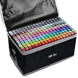 AMUIZC Alcohol Markers, 168 Colors Art Drawing Set for Kids Adults, Dual Tip Permanent Sketch Markers with...