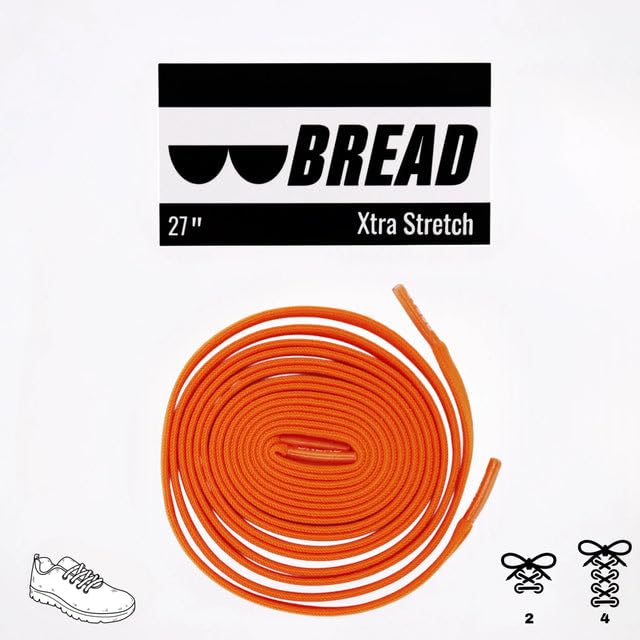 Image of Bread Elastic Xtra Stretch No-Tie Shoelaces - Durable Slip-On Laces for Sneakers & Boots, Kids & Adults, Travel-Friendly