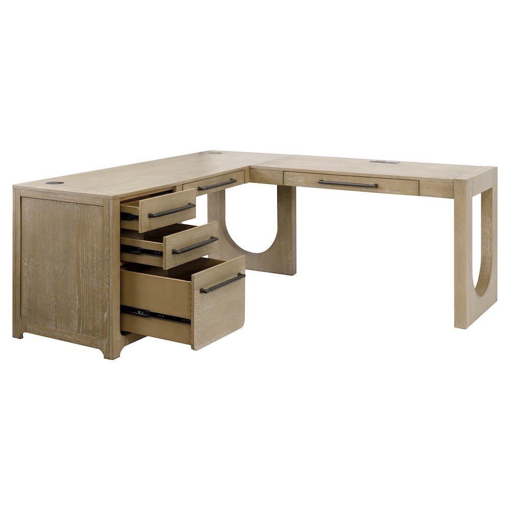 Starlight Canyon Home L Shaped Executive Desk – Large Office Table with File Cabinet, Modern Corner Table and Home Setup with Drawer Storage