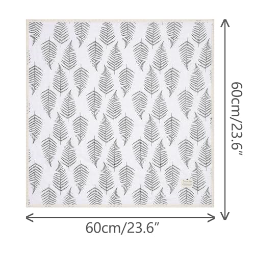 Women's Floral Printed Cotton Linen Scarves, Flowers Lace Trim Square Headscarf Neckerchief3